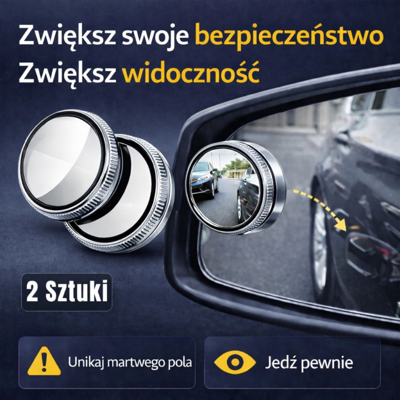 Bleni - Lusterka do martwego pola z bezinwazyjnym montażem - 2 sztuki